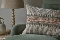 Zairya Jute & Cotton Cushion Cover - Natural & Rust