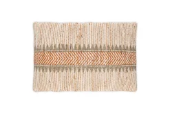 Zairya Jute & Cotton Cushion Cover - Natural & Rust