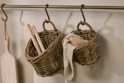 Zawar Rattan Hanging Baskets - Natural (Set of 2)