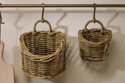 Zawar Rattan Hanging Baskets - Natural (Set of 2)