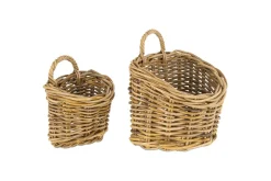Zawar Rattan Hanging Baskets - Natural (Set of 2)