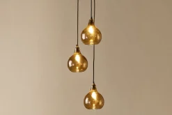 Ziva Recycled Glass Cluster Pendant - Light Smoke Brown