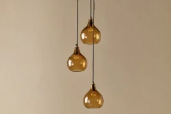 Ziva Recycled Glass Cluster Pendant -  Light Smoke Brown