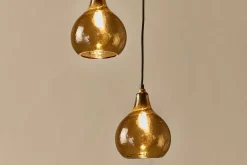 Ziva Recycled Glass Cluster Pendant -  Light Smoke Brown