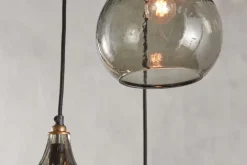 Ziva Recycled Glass Cluster Pendant - Green Smoke