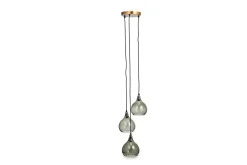 Ziva Recycled Glass Cluster Pendant - Green Smoke