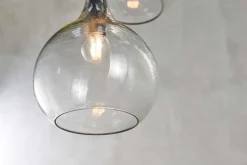 Ziva Recycled Glass Cluster Pendant - Clear