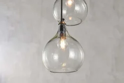 Ziva Recycled Glass Cluster Pendant - Clear