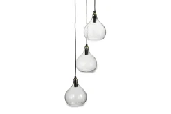 Ziva Recycled Glass Cluster Pendant - Clear