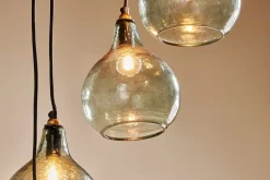 Ziva Statement Recycled Glass Cluster Pendant - Green Smoke