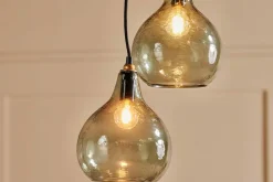 Ziva Statement Recycled Glass Cluster Pendant - Green Smoke