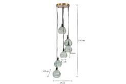 Ziva Statement Recycled Glass Cluster Pendant - Green Smoke