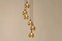 Ziva Statement Recycled Glass Cluster Pendant - Light Smoke Brown