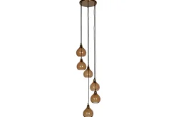 Ziva Statement Recycled Glass Cluster Pendant - Light Smoke Brown