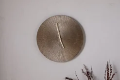 Zuwena Etched Wall Clock - Antique Brass